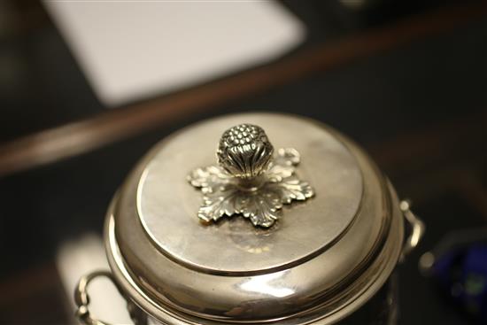 A late Victorian silver two handled biscuit box and cover by Charles Stuart Harris, 21 oz.